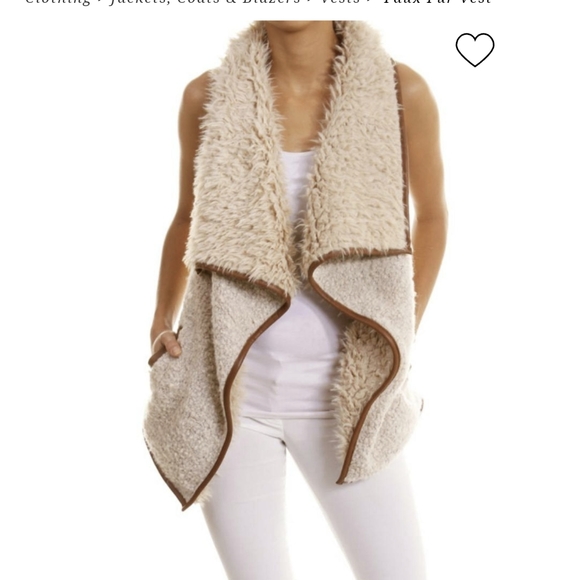Vanilla Bay Jackets \u0026 Coats | Nwt Vanilla Bay Faux Fur Vest | Color: Cream | Size: S | Moranica's Closet